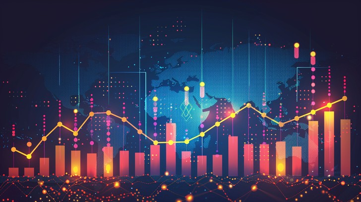 Digital financial growth chart